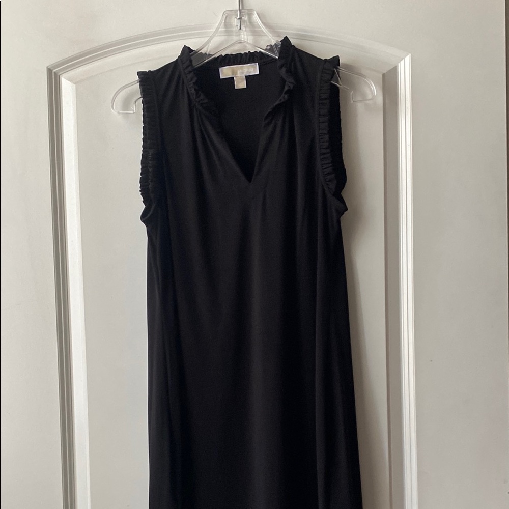 Michael Kors Black Sleeveless Ruffle Dress